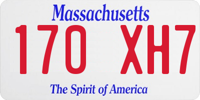 MA license plate 170XH7