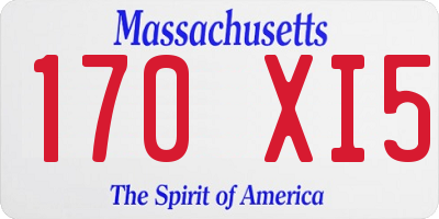 MA license plate 170XI5