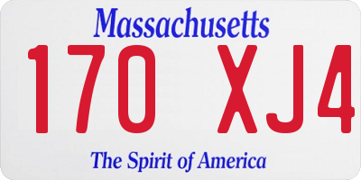 MA license plate 170XJ4