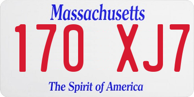 MA license plate 170XJ7