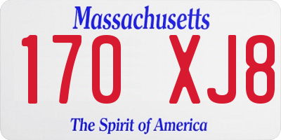 MA license plate 170XJ8
