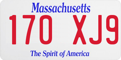 MA license plate 170XJ9