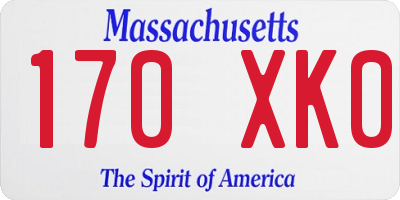 MA license plate 170XK0