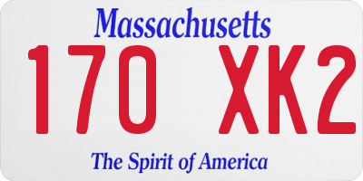 MA license plate 170XK2