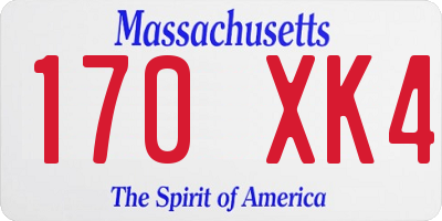 MA license plate 170XK4