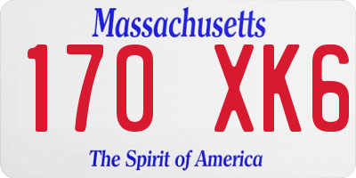 MA license plate 170XK6