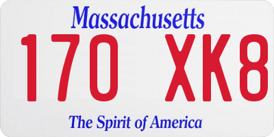 MA license plate 170XK8