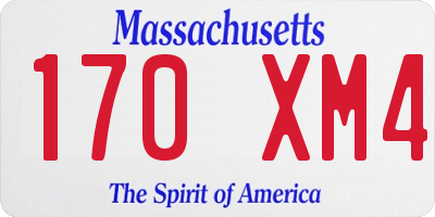 MA license plate 170XM4