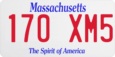 MA license plate 170XM5