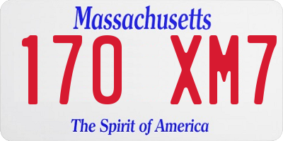 MA license plate 170XM7