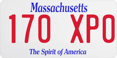 MA license plate 170XP0