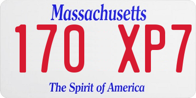MA license plate 170XP7
