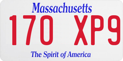 MA license plate 170XP9