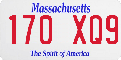 MA license plate 170XQ9