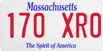 MA license plate 170XR0