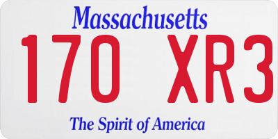 MA license plate 170XR3