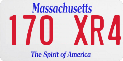 MA license plate 170XR4