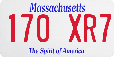 MA license plate 170XR7