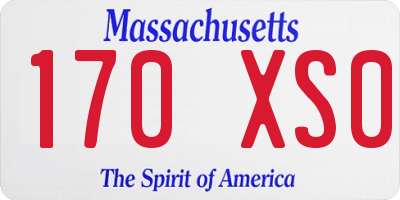 MA license plate 170XS0