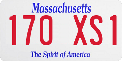 MA license plate 170XS1