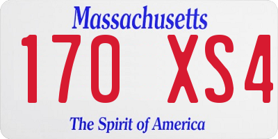 MA license plate 170XS4