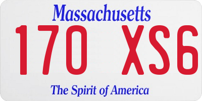 MA license plate 170XS6