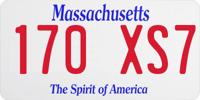 MA license plate 170XS7