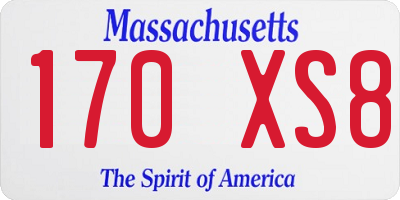 MA license plate 170XS8