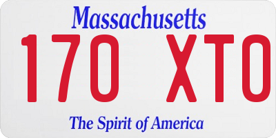 MA license plate 170XT0