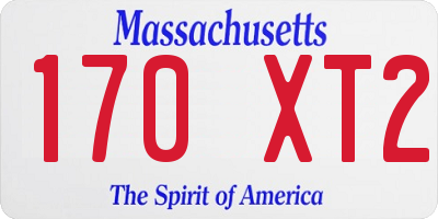 MA license plate 170XT2