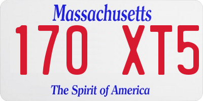 MA license plate 170XT5