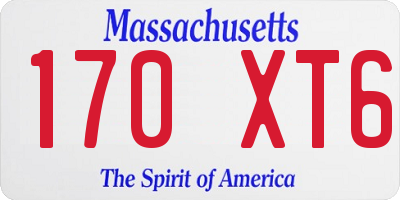 MA license plate 170XT6
