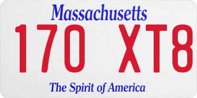 MA license plate 170XT8