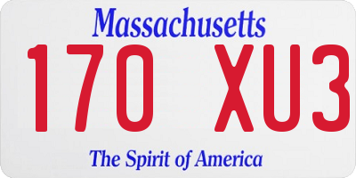 MA license plate 170XU3
