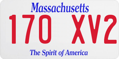 MA license plate 170XV2