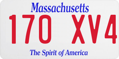 MA license plate 170XV4