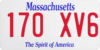 MA license plate 170XV6