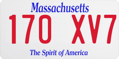 MA license plate 170XV7