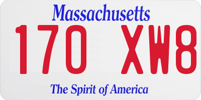 MA license plate 170XW8