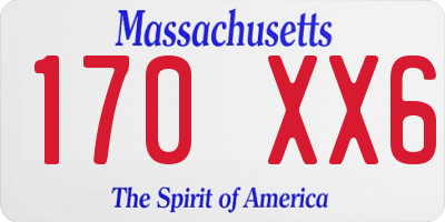 MA license plate 170XX6
