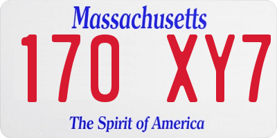 MA license plate 170XY7