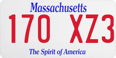 MA license plate 170XZ3