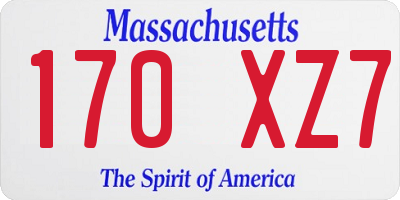 MA license plate 170XZ7