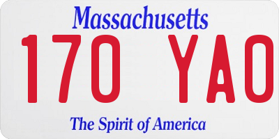 MA license plate 170YA0