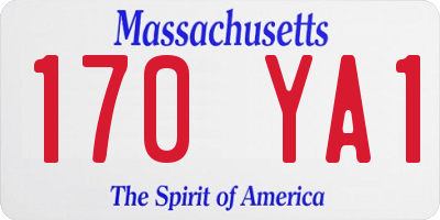 MA license plate 170YA1