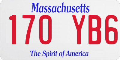 MA license plate 170YB6