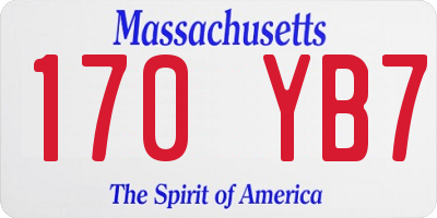 MA license plate 170YB7