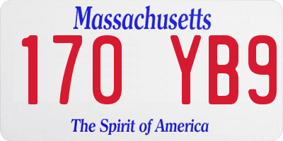 MA license plate 170YB9