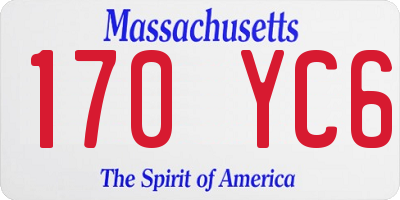 MA license plate 170YC6