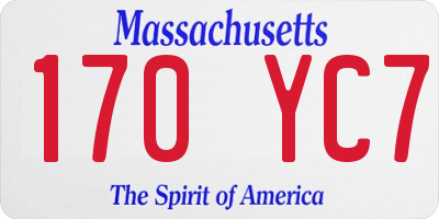 MA license plate 170YC7